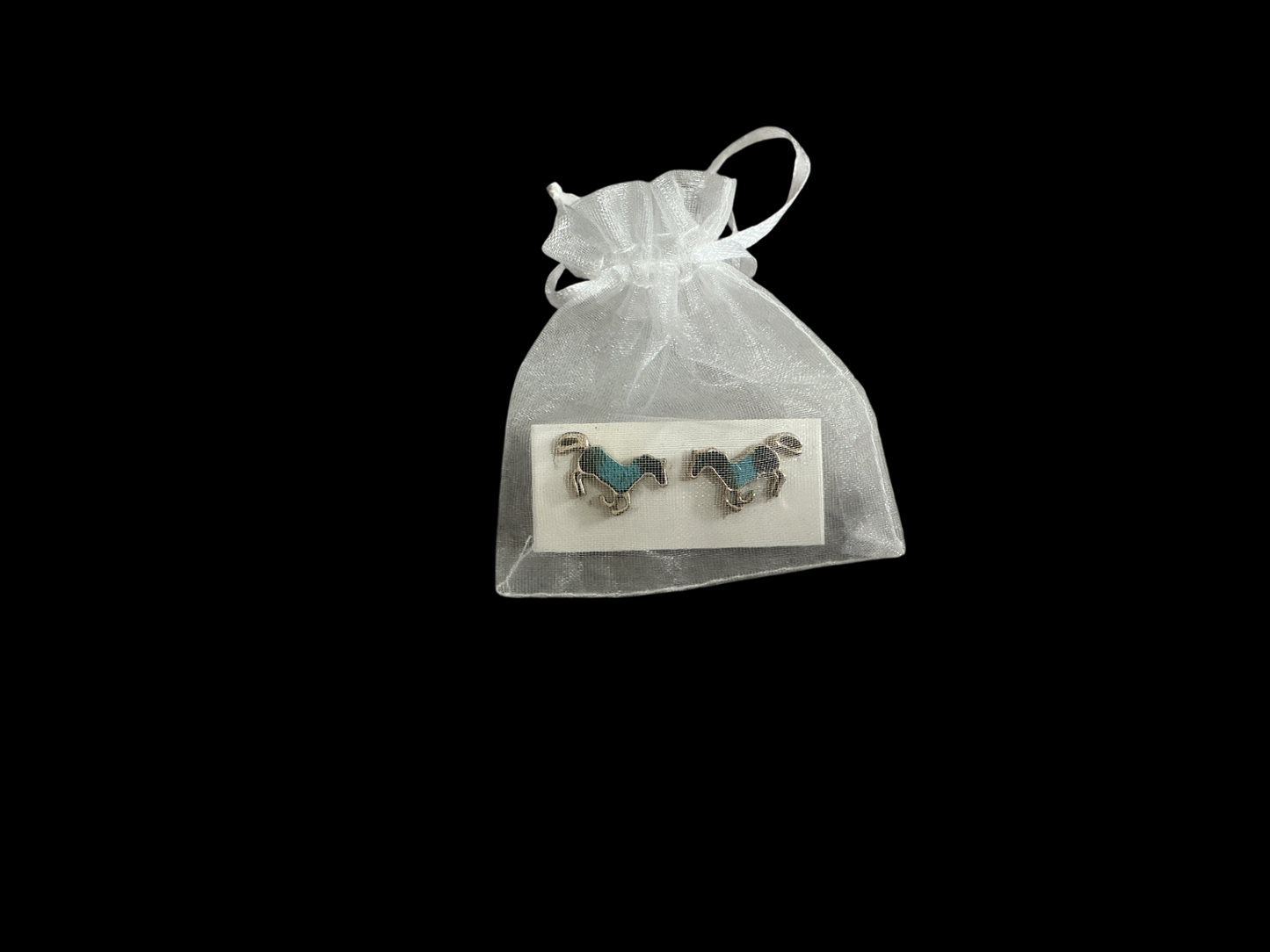 Earrings Silver, Blue, Black