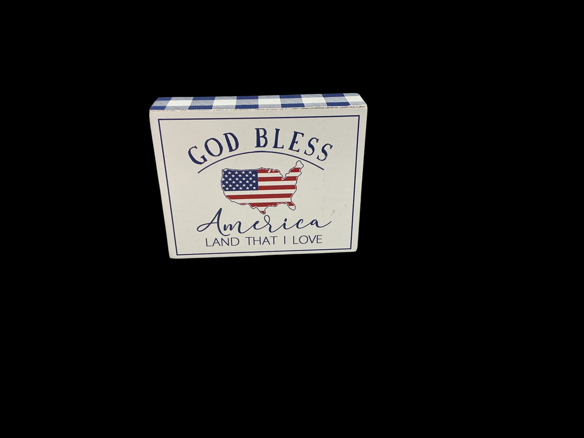 Patriotic Plaque One Size White, blue, red