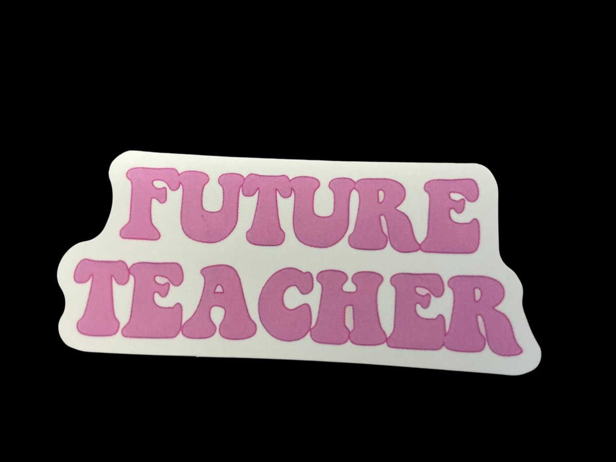White and pink Vinyl sticker Sticker