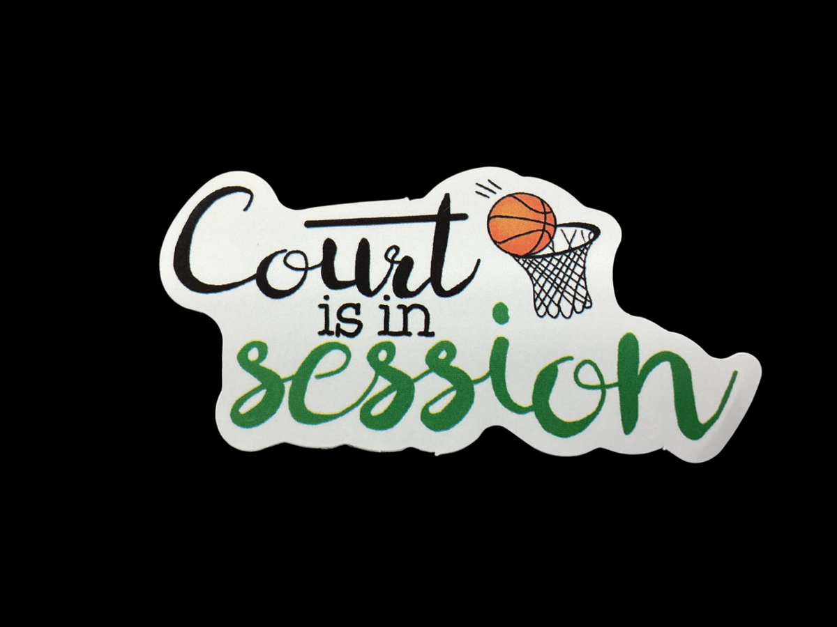 White, Black, Green, Orange Vinyl Sticker