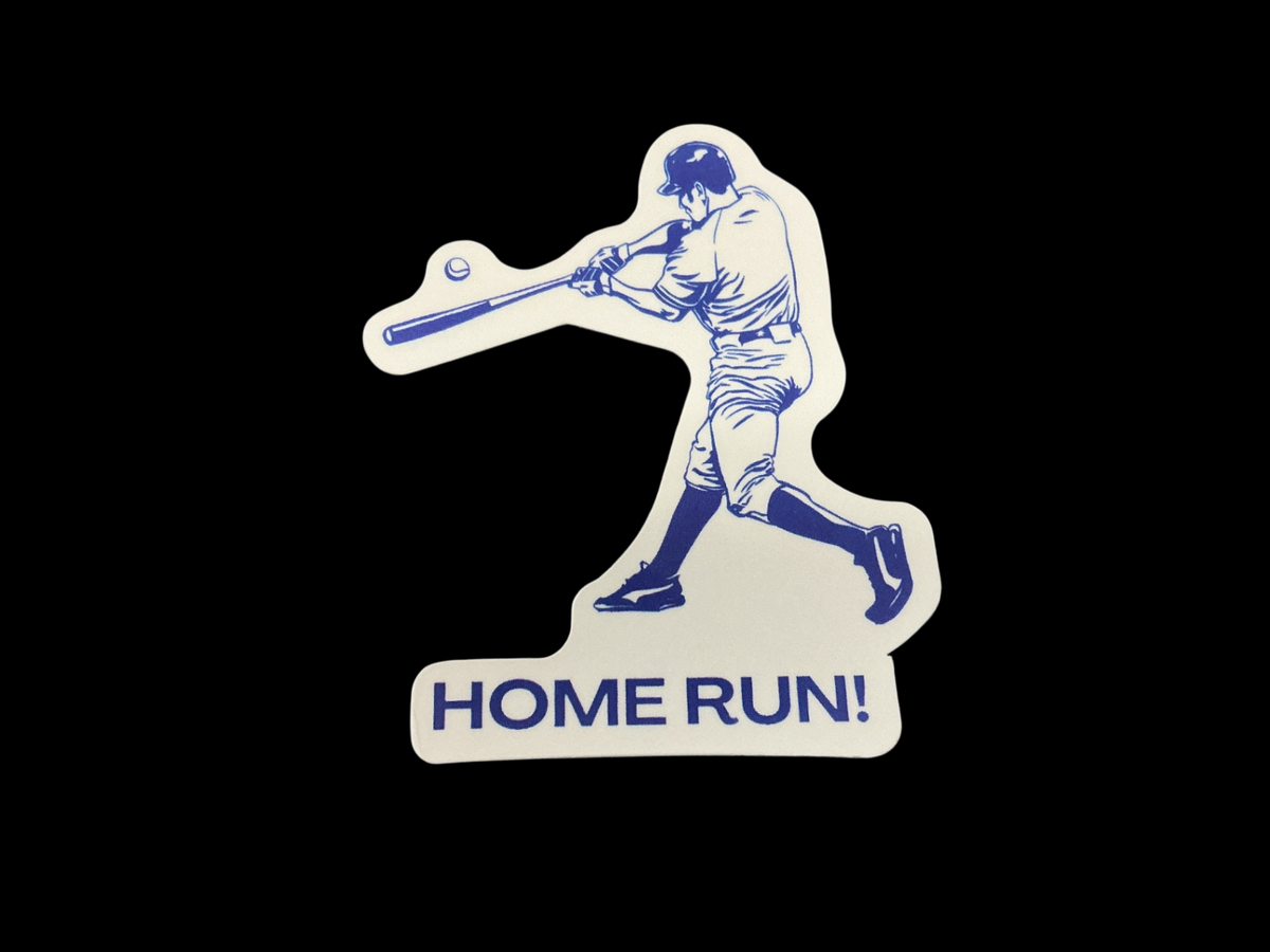 White and Blue Vinyl Sticker