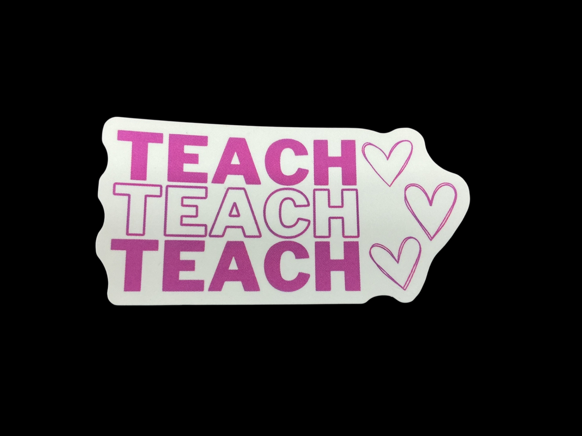 White, Pink Vinyl Sticker