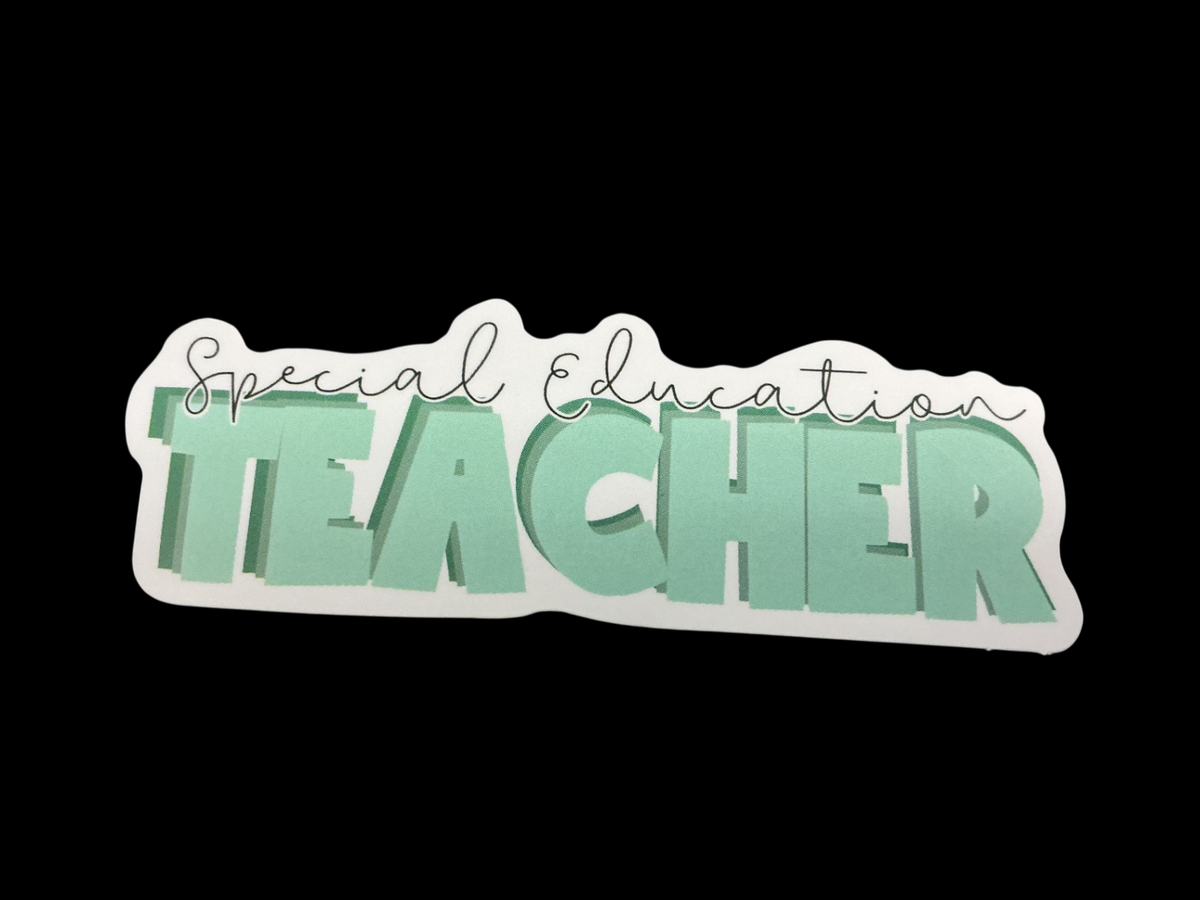 Mint Green and White Vinyl Sticker