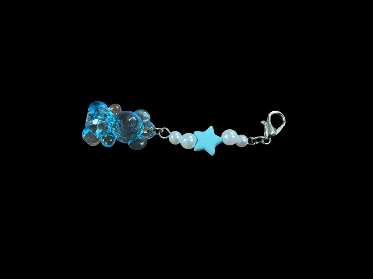 Blue Plastic, Metal, Acrylic Charm