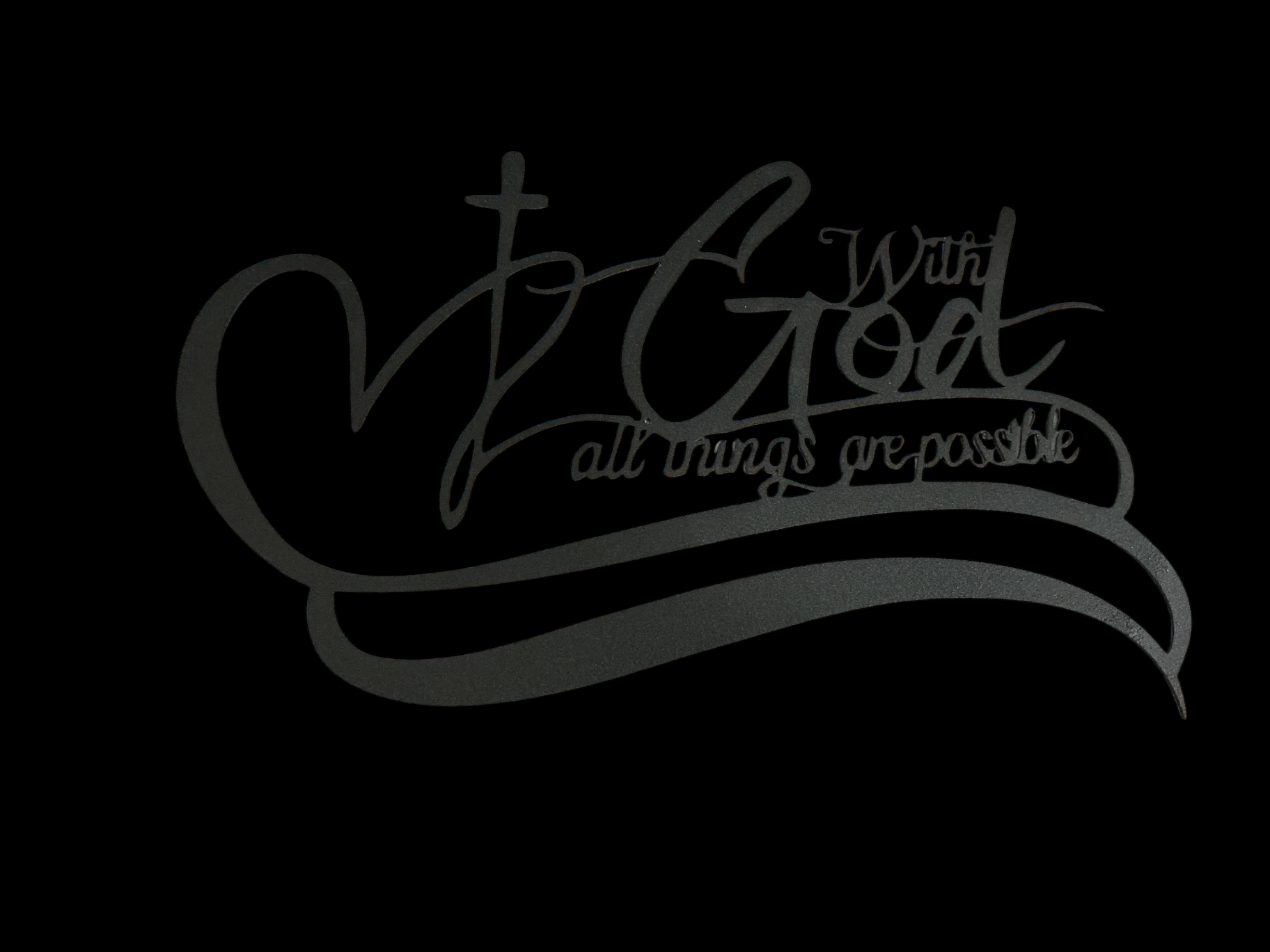 With God All Things Are Possible Wall Art Black