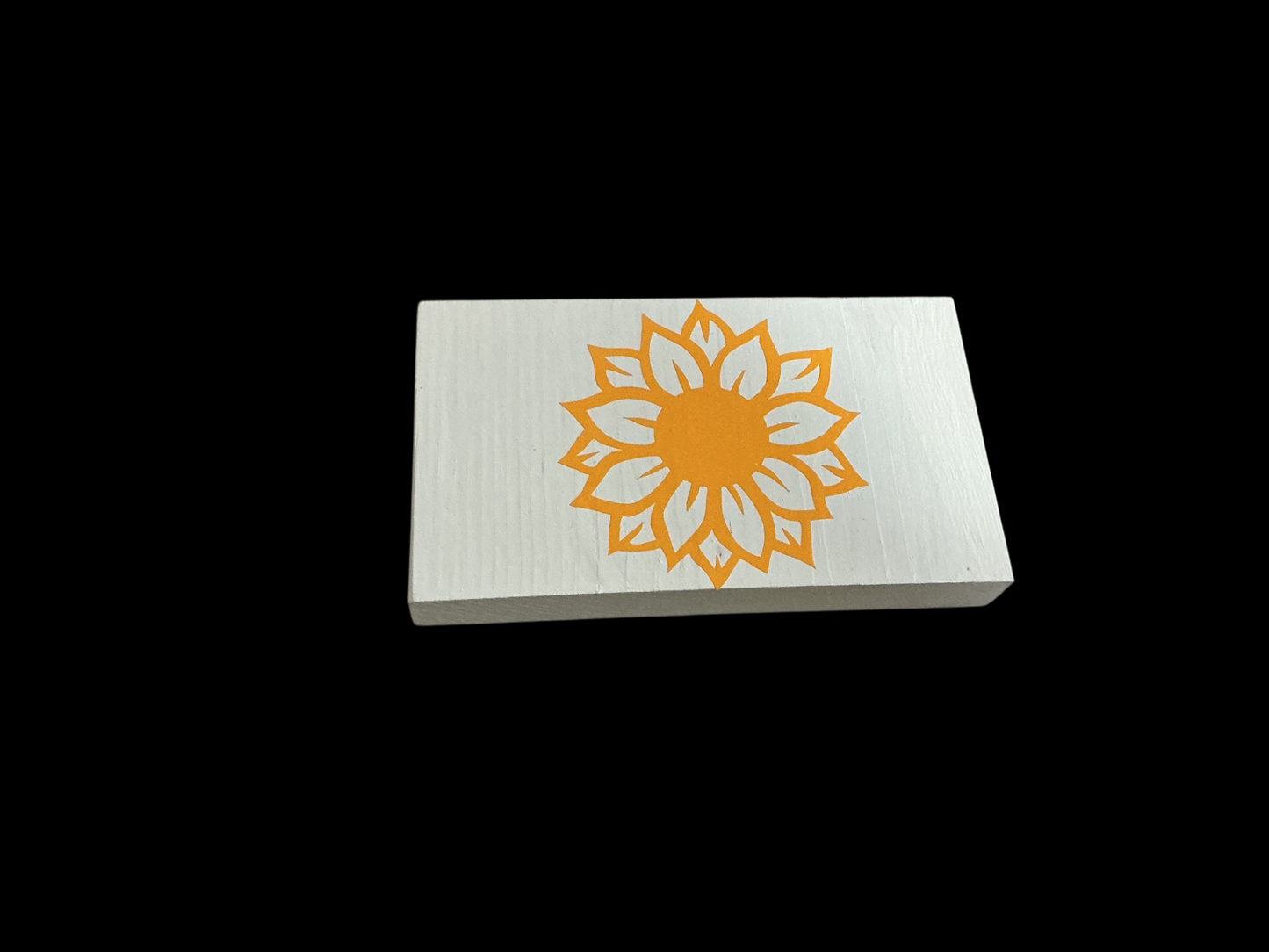 Wooden block with Yellow Sunflower 