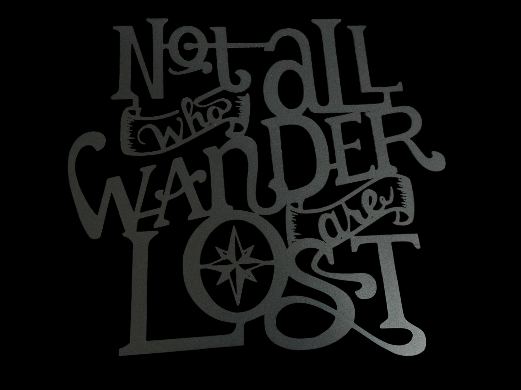 Not All Who Wander Are Lost Wall Art Black