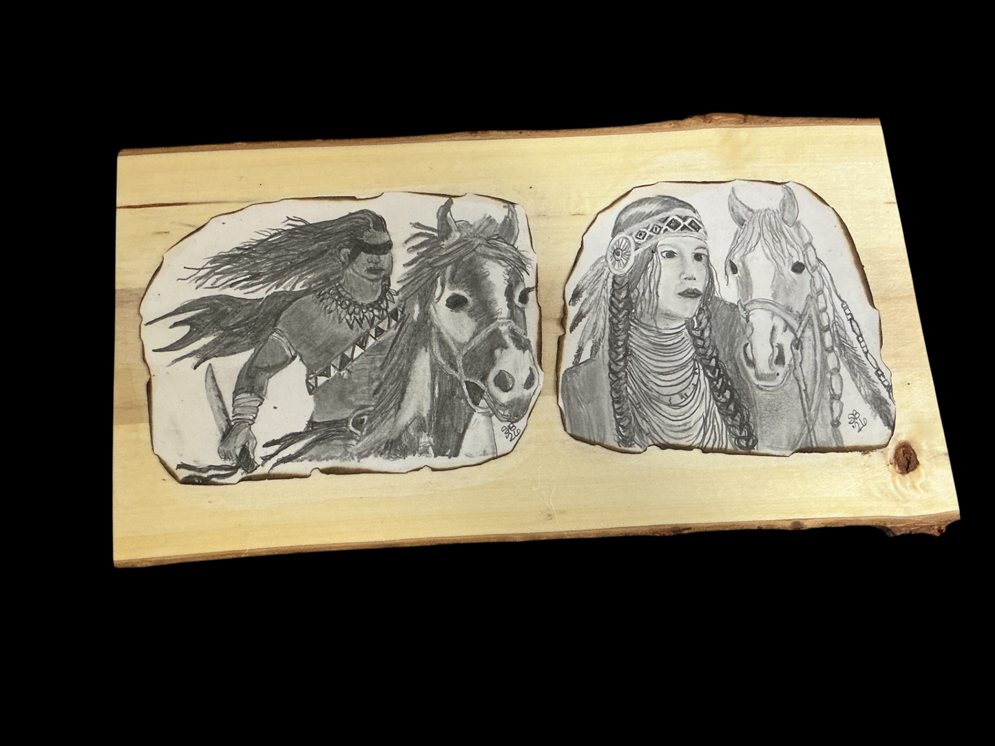 Indigenous Pair with Steeds