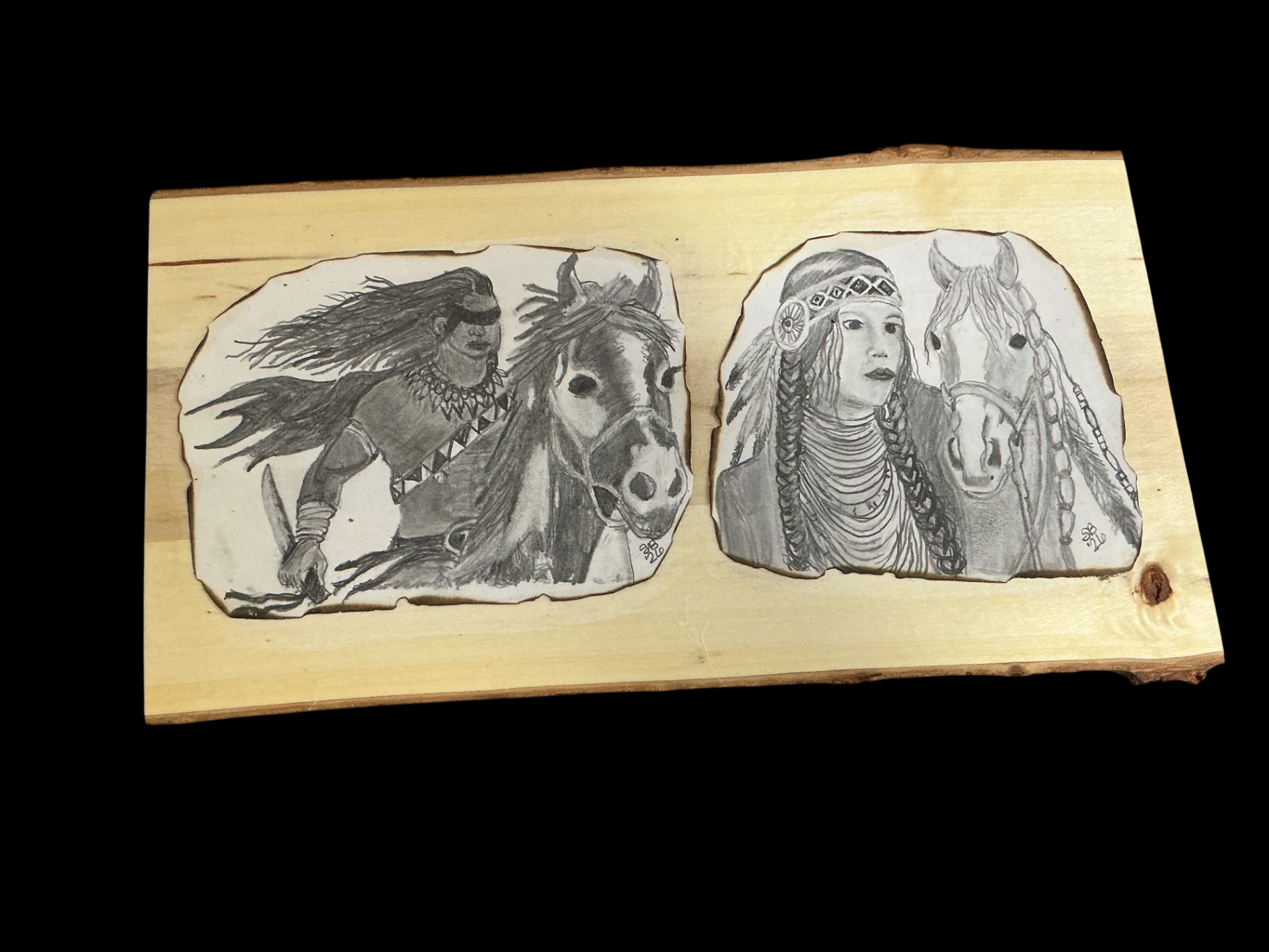 Indigenous Pair with Steeds