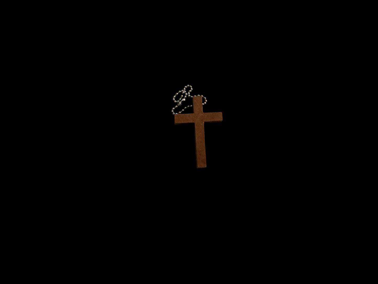 Wooden Cross Keychain