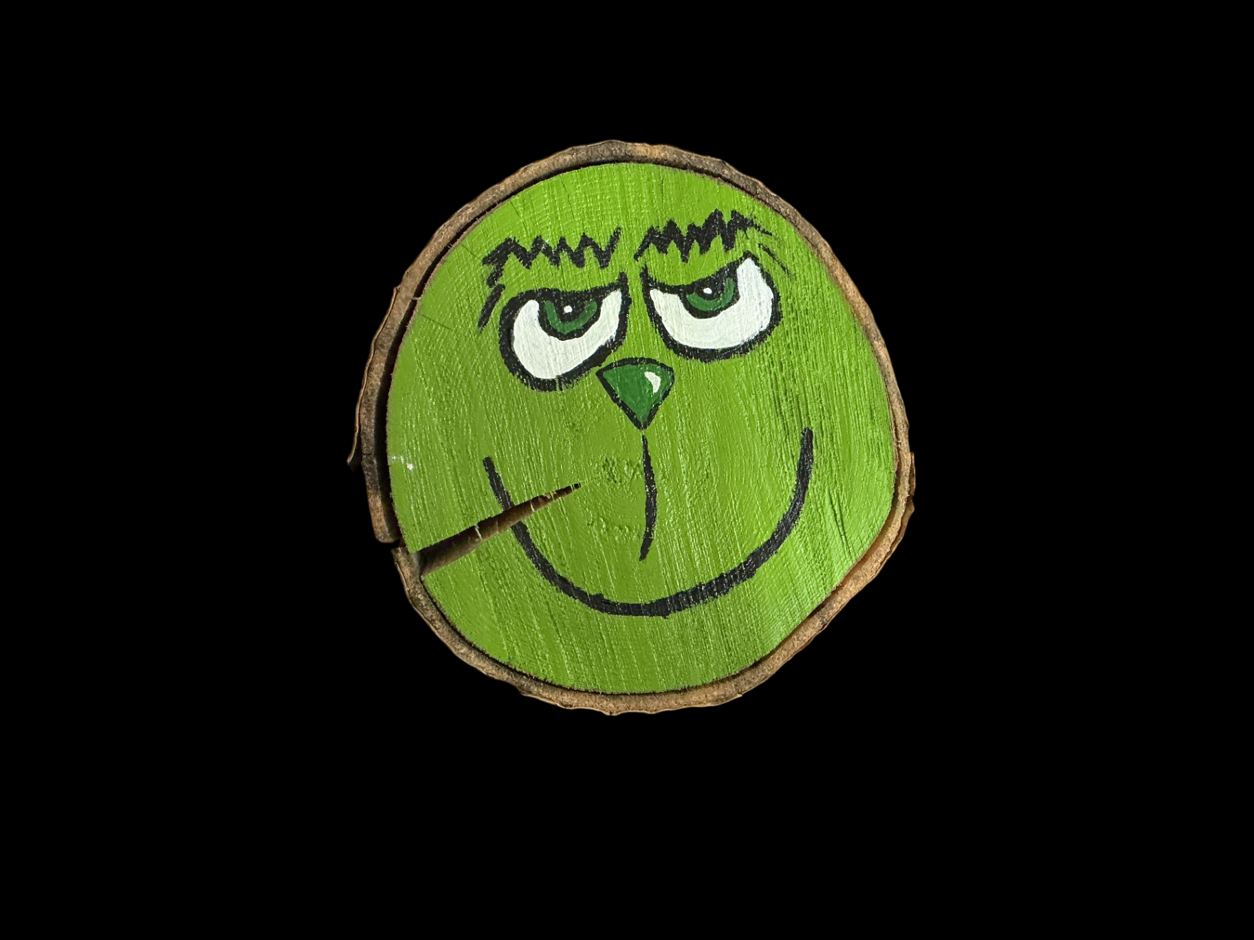 Wall Art Wood Green Monster