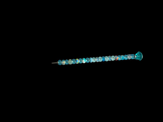Garden Stake Blue, turquoise, white, silver