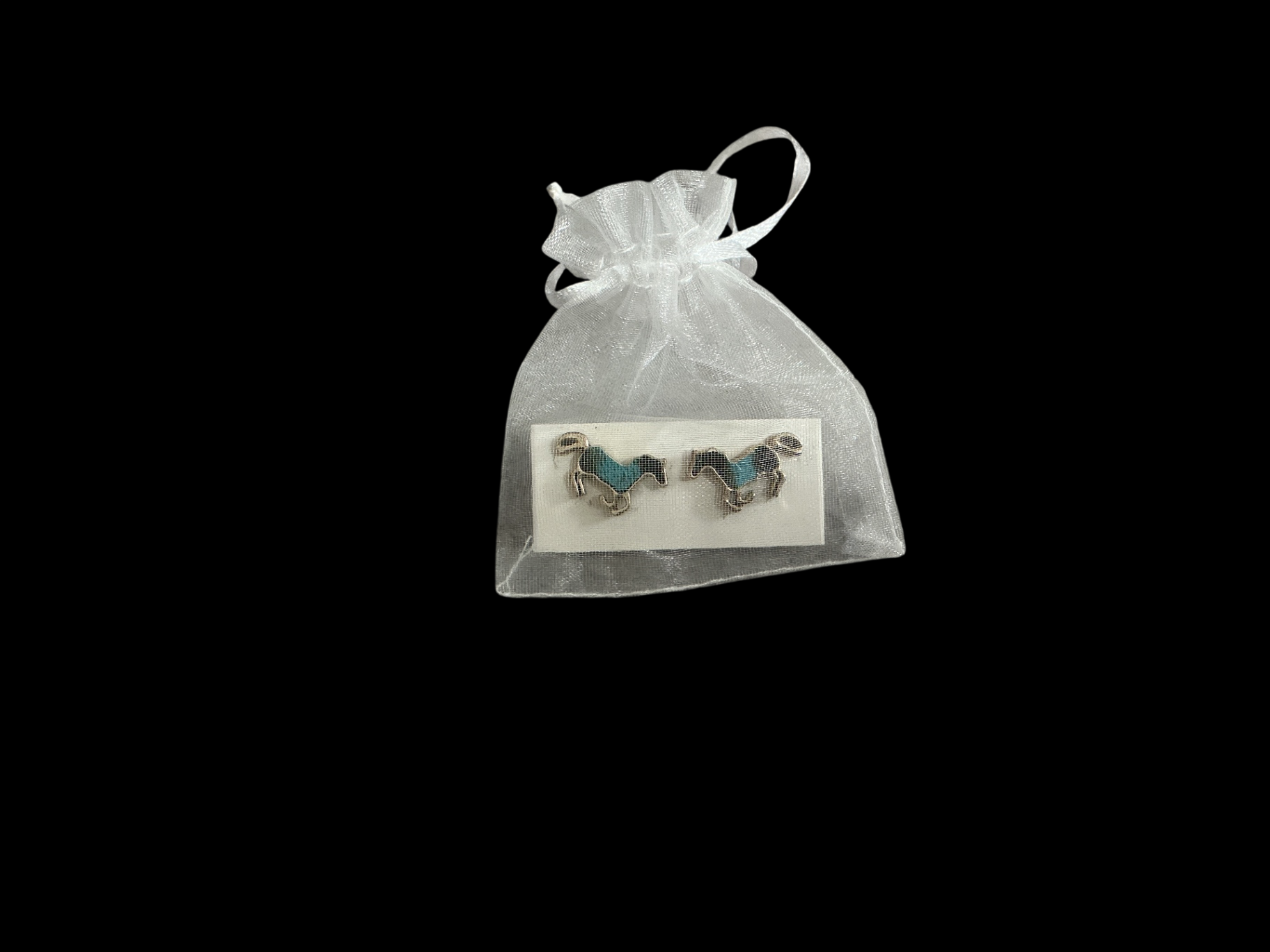 Earrings Silver, Blue, Black