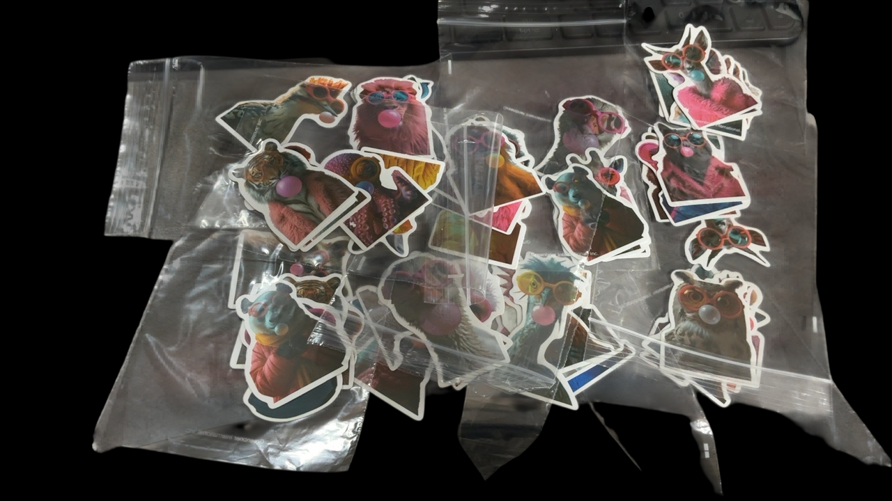 Sticker Pack One Size Animal Bubble Gum
