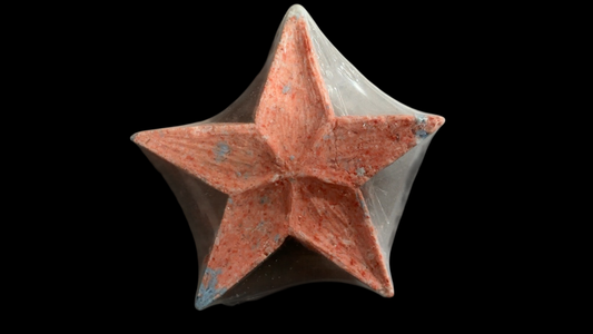 Freedom Factory Bath Bomb Coral Pink with Blue Speckles
