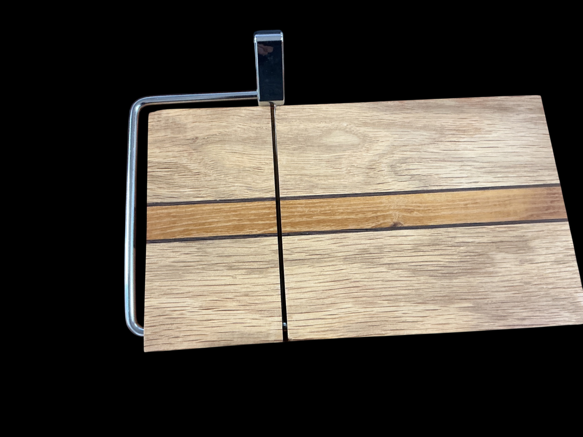 Light Brown and Silver Wood and Metal Jim Wenburg Cutting Board