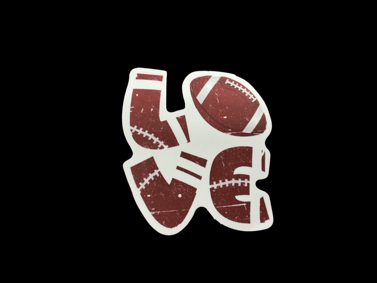 Burgundy and White Vinyl Sticker