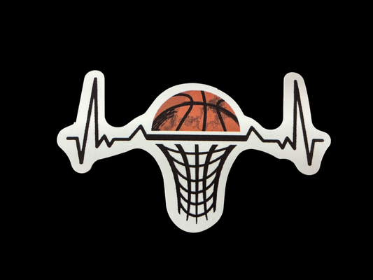 Black, White, Orange Vinyl Sticker