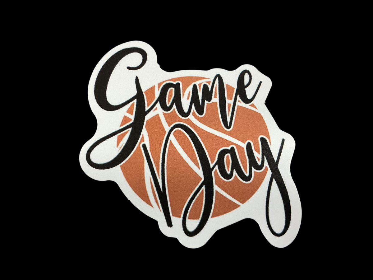 Black, orange, white Vinyl Sticker
