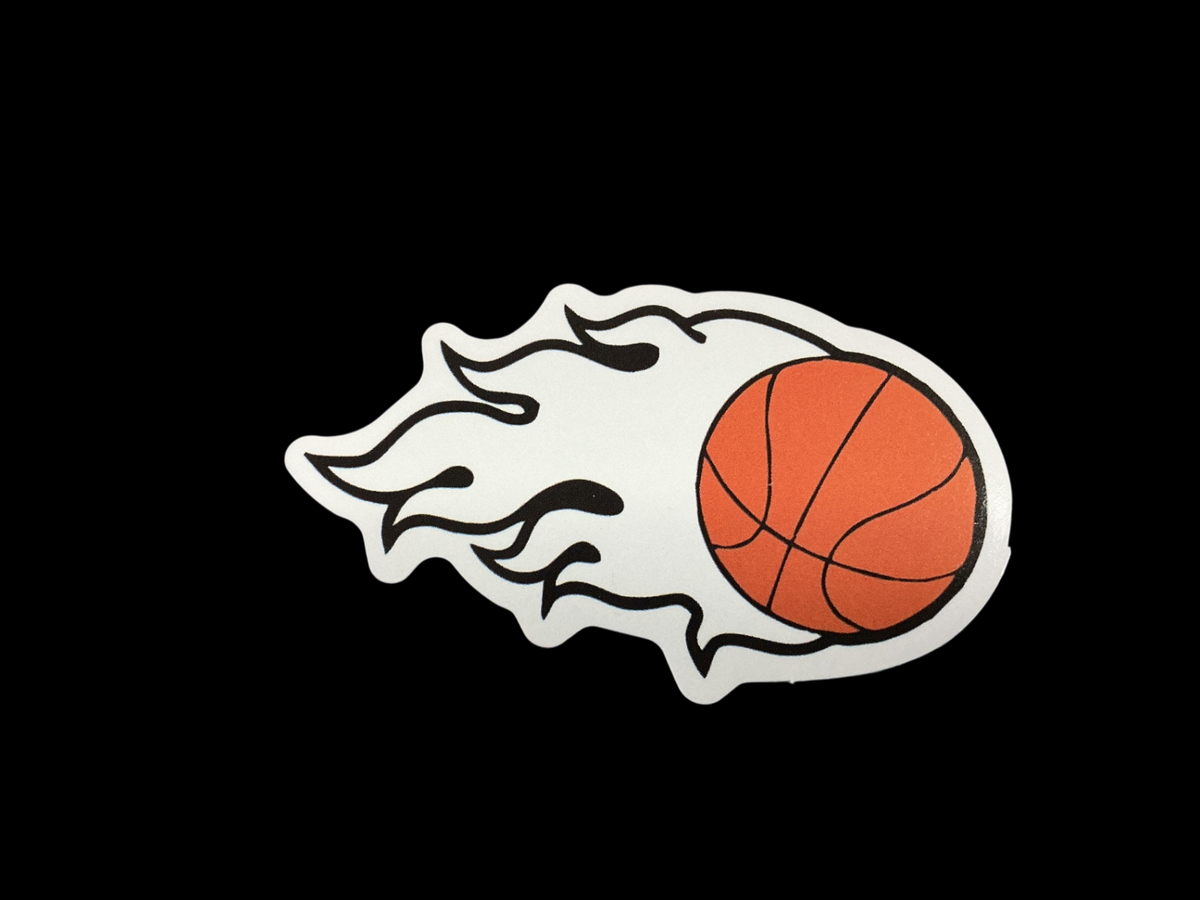 White, Orange, Black Vinyl Sticker
