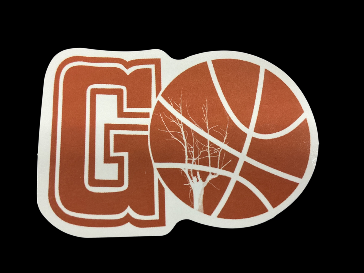 Orange and White Vinyl Sticker