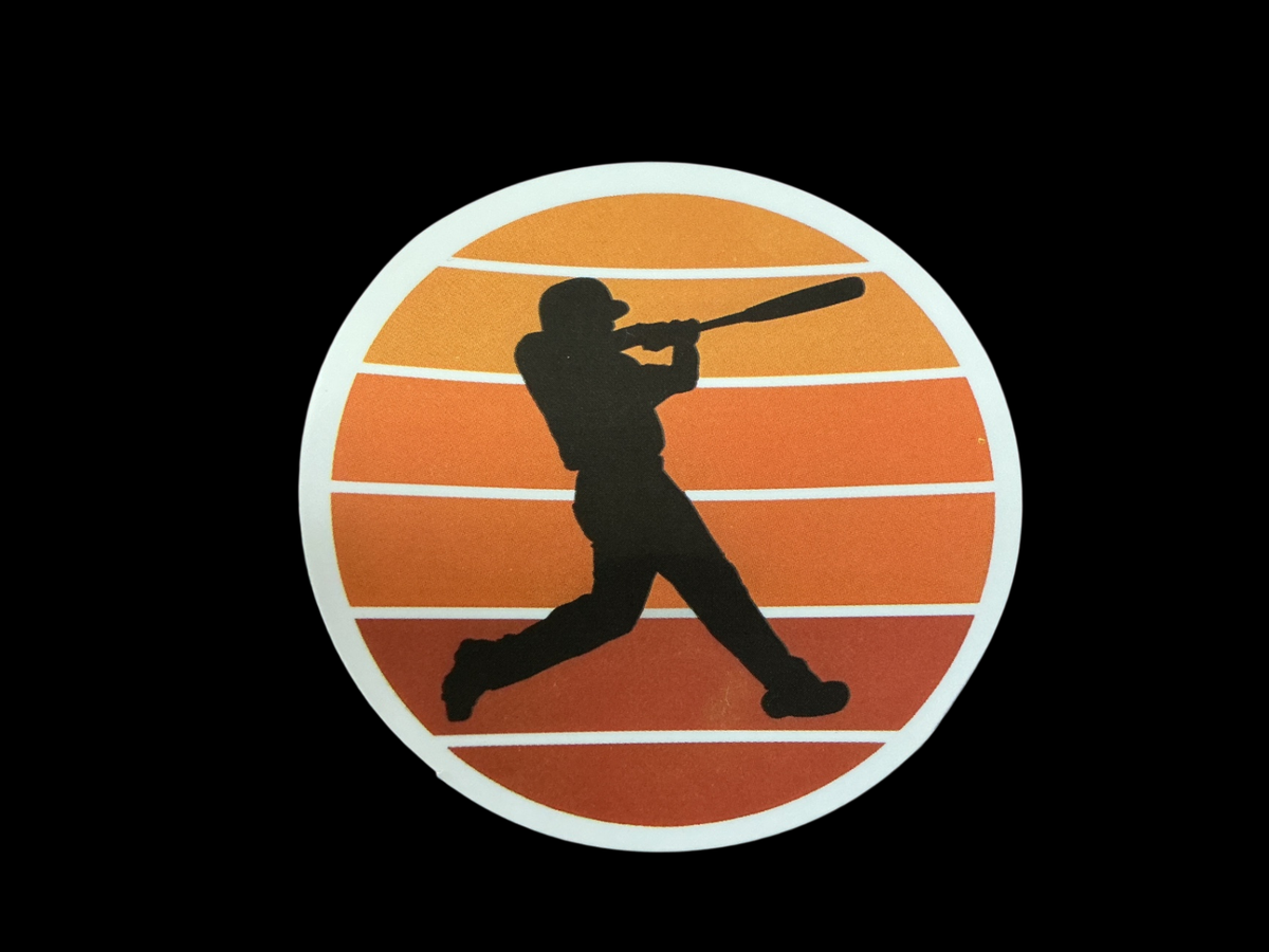 Orange, Black, White Vinyl Sticker