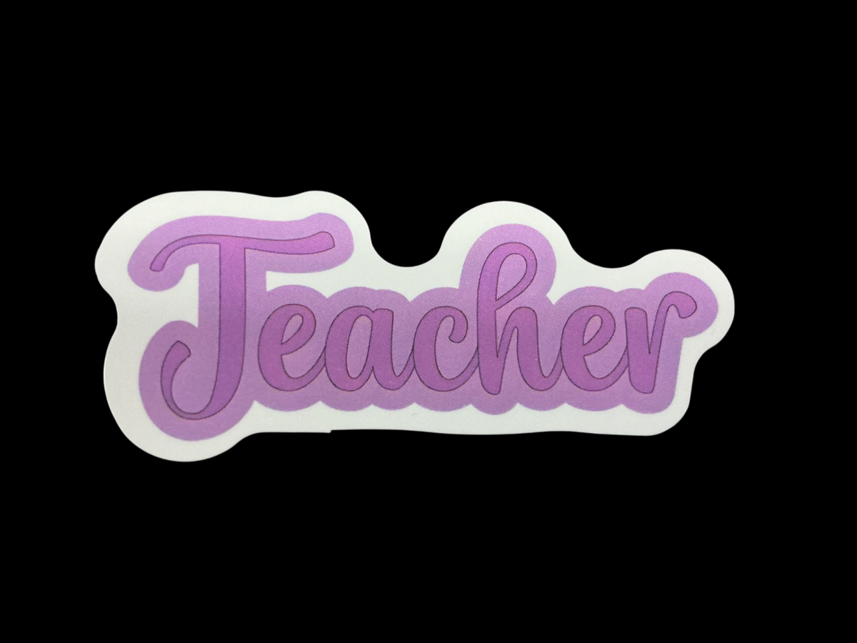 Purple and White Vinyl Sticker Sticker