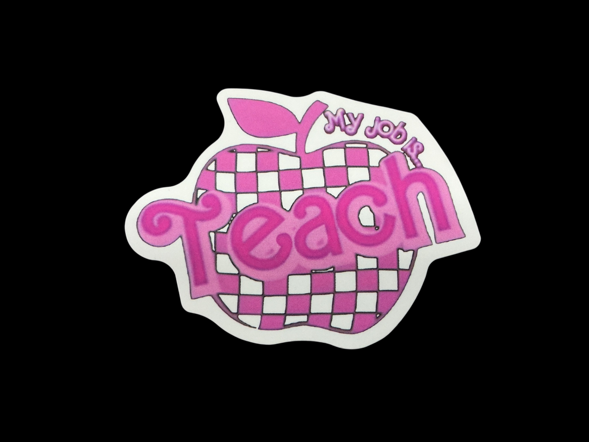 Pink, White Vinyl Sticker
