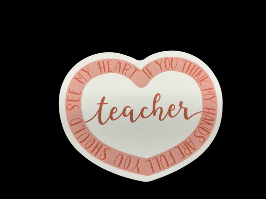 Pink and white with red lettering Vinyl Sticker