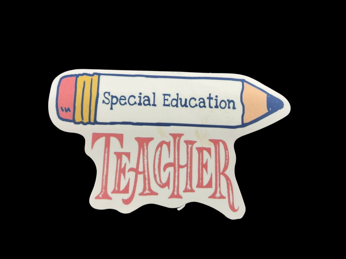 White, Blue, Pink, Yellow Vinyl Sticker
