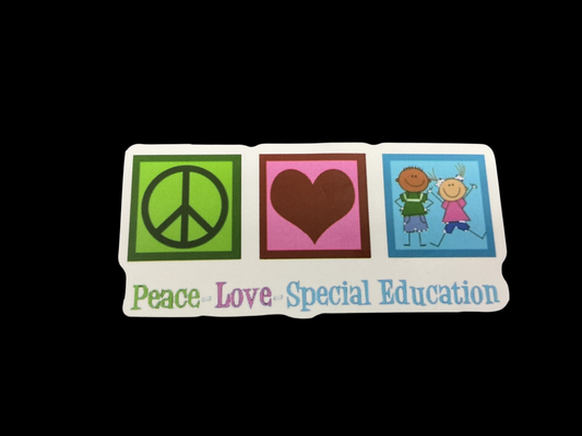 Green, Pink, Blue, White Vinyl Sticker