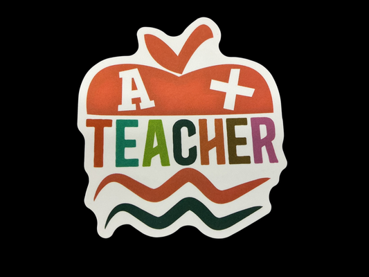 Orange, White, Multicolor Vinyl Sticker
