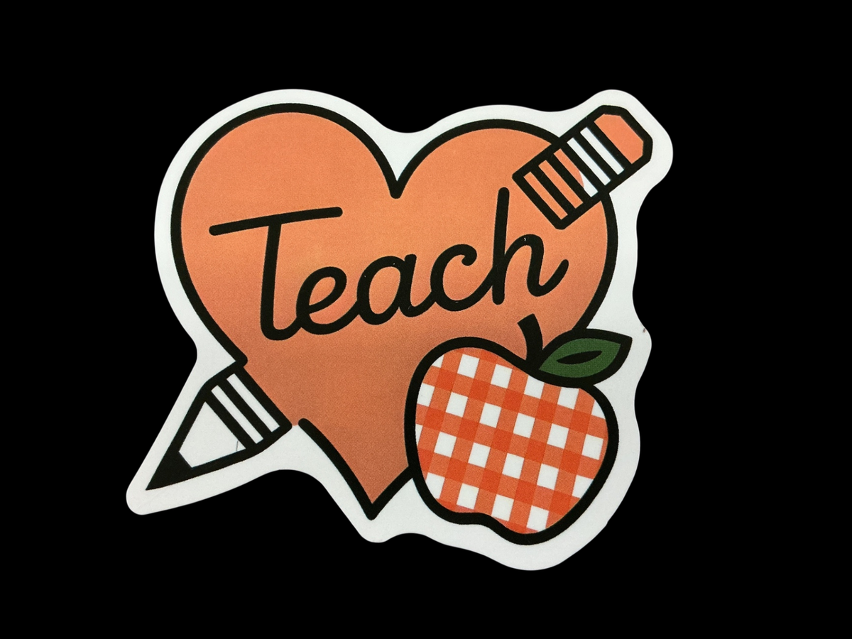Orange, White, Black, Green Vinyl Sticker