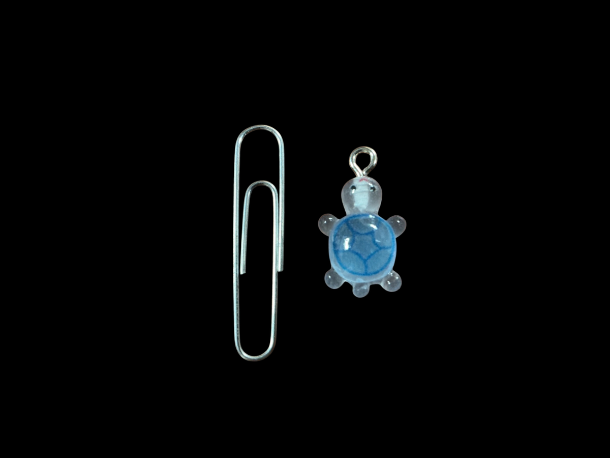 Blue Metal and glass Charm