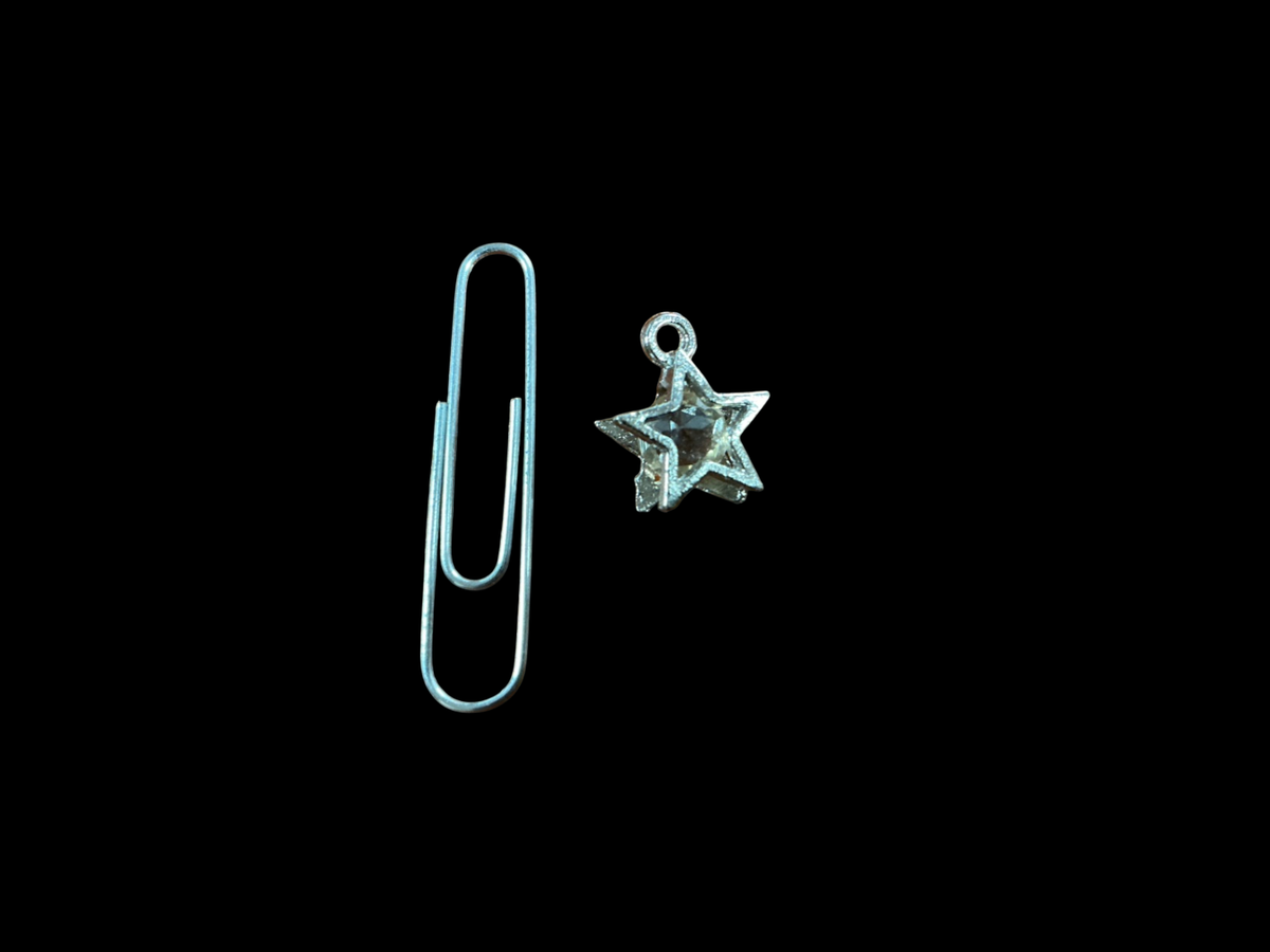 Silver Metal, Crystal Charm