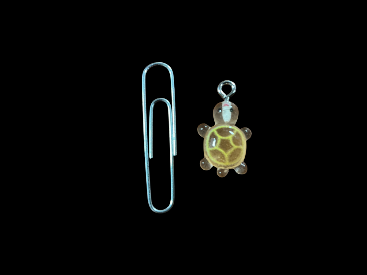 Silver, Yellow, Transparent Metal, Resin Charm