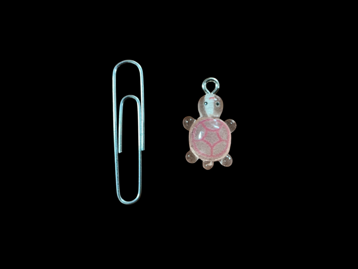 Pink, Clear, Silver Acrylic, Metal Charm